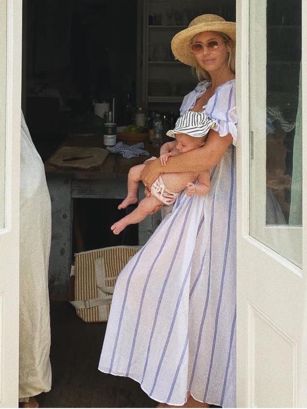 Stone Cold Fox Striped Maxi Baby Dress S